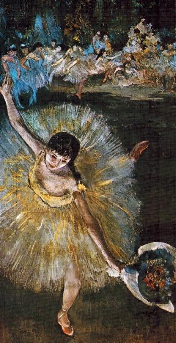 Edgar Degas Baletky v šatně Konec arabesky o mnohokrát malovaný námět o malba kombinovaná