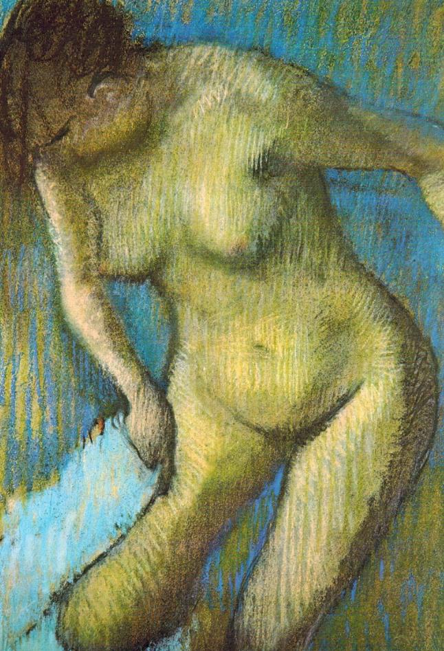 o vytvořil řadu olejů a pastelů nahých žen o ukazují ženu v nejhlubším soukromí o zachycuje jen postoj a využívá rozptýleného