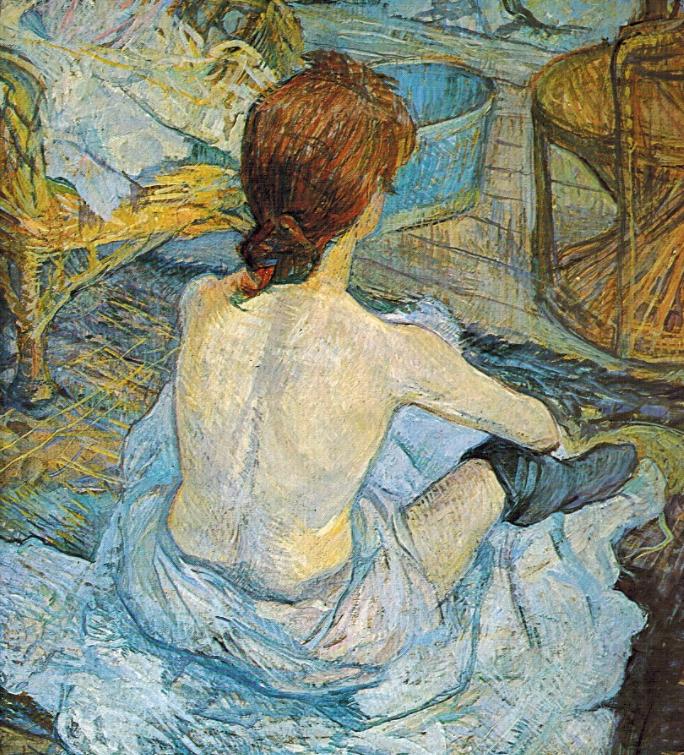 Henri de Toulouse-Lautrec Toaleta o skica olejem k cyklu litografií Ony