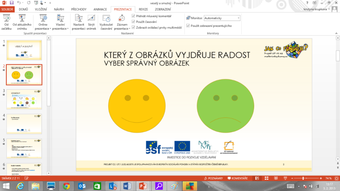 MS PowerPoint 2010 nabízí několik způsobů předvedení prezentace: pomocí kláves na klávesnici počítače o F5 spuštění prezentace od začátku o SHIFT + F5 spuštění od aktuálního