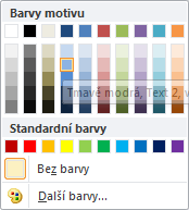 4. STÍNOVÁNÍ TABULKY Postupujeme podle číslování. Při výběru barvy klikneme na tu, kterou potřebujeme. Nezapomeňme před vlastní prací tabulku nebo tu část, kterou potřebujeme, vyznačit!