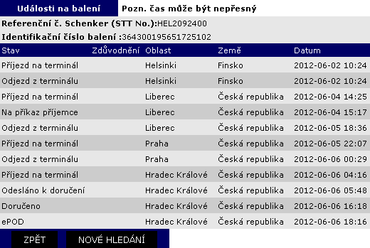 Jste v kapitole: Podrobné návody Tracking pozemní přepravy s detailem nákl. kusu vždy buď odesílatel, nebo příjemce, budete toto číslo nejspíš znát.