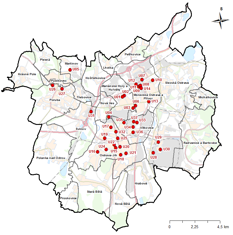 Na území Statutárního města Ostrava bylo identifikováno celkem 37 sociálních ubytoven, lokalizovaných v 8 městských obvodech.