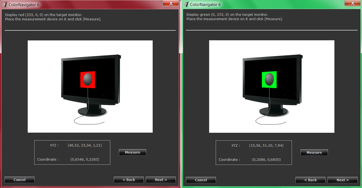 Program EIZO-Test zajistí ztmavnutí referenčního monitoru a za pomoci průvodce umoţní zobrazit ţádané obrazy na referenčním monitoru.