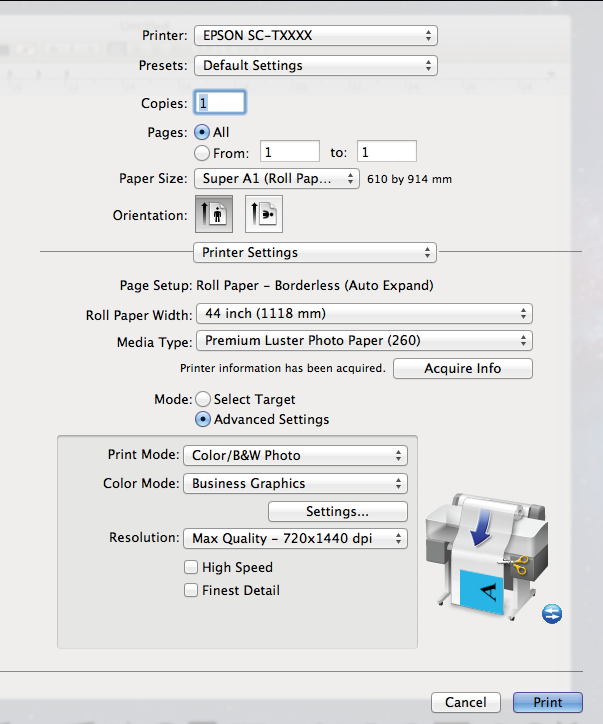 Další způsoby tisku C Vyberte v seznamu položku Color Matching (Srovnání barev) a klepněte na tlačítko EPSON Color Controls (Ovladače barev EPSON).