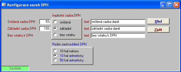 Modul Konfigurace 4 Ovládací prvky karty PROVEĎ Spustí kontrolu číselných řad dle zadaných kritérií pro vyhledání děr v číselných řadách. UKAŽ Otevře okno ukázky před tiskem. ZPĚT Zavře aktuální okno.