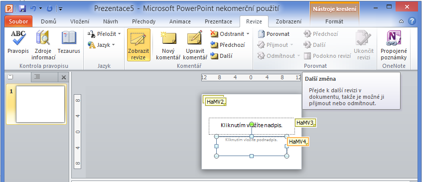 Pokud jsou nadefinovány rozložení pro novou šablonu, je potřeba tuto šablonu uložit a to na kartě Soubor položka Uložit jako Šablona aplikace PowerPoint s příponou.potx.