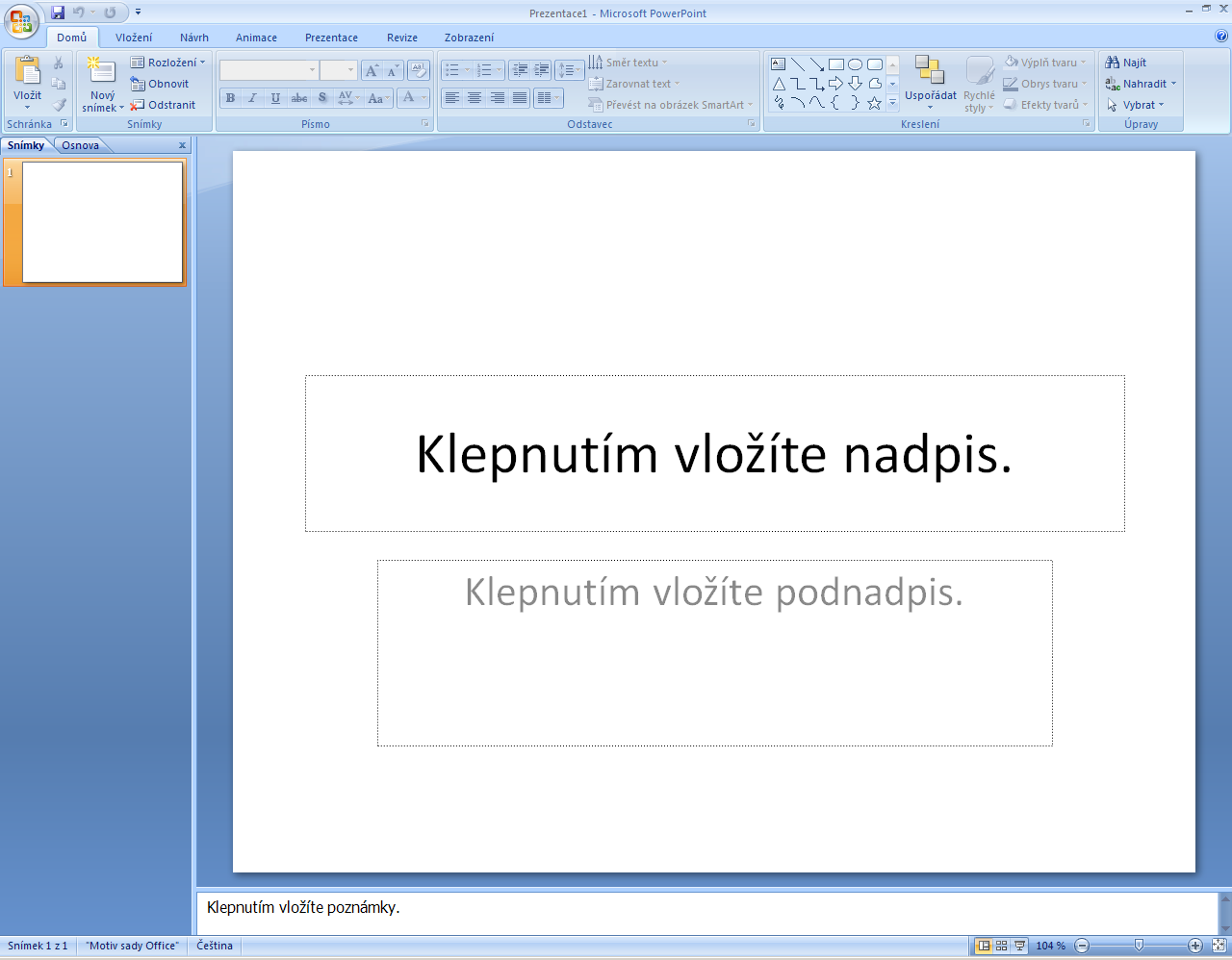 MS PowerPoint 2007 4 MS Powerpoint 2007 popis Tl.