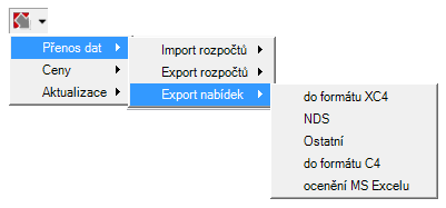 Export nabídek odpovídající vyhlášce MMR 230/2012 Sb. V programu Aspe je obsažen přenosový formát XC4, který v současné podobě plně odpovídá vyhlášce Ministerstva pro místní rozvoj 230/2012 Sb.