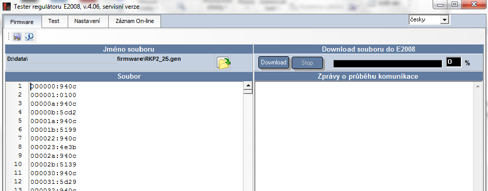 - 2.4.2.Použití RKP2 Karta Nastavení Tlačítka postup načtení dat z ŘJ a jejich archivace v PC Načti data z E2008 slouží k načtení dat (všech nebo jen vybraných zatržením) z ŘJ načtou se do sloupce