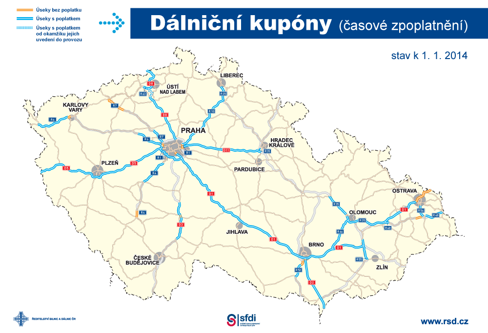 Síť zpoplatněných komunikací od 1. 1. 2014 Vozidla registrovaná mimo území České republiky musí mít tzv. Zelenou kartu pojištění odpovědnosti za škody způsobené provozem vozidla. 11.