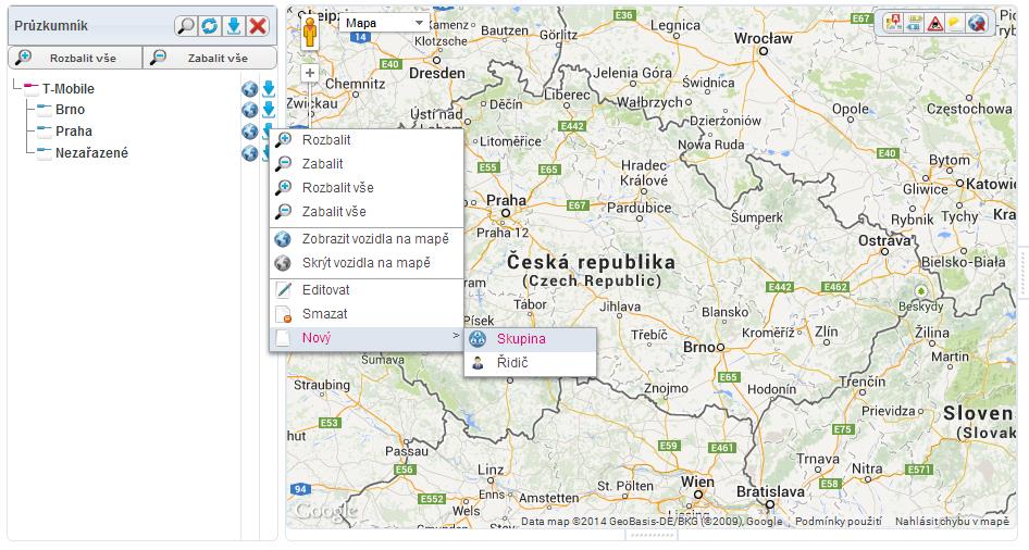 Novou skupinu vytvoříte v menu Průzkumníka a pravým tlačítkem myši zvolte.