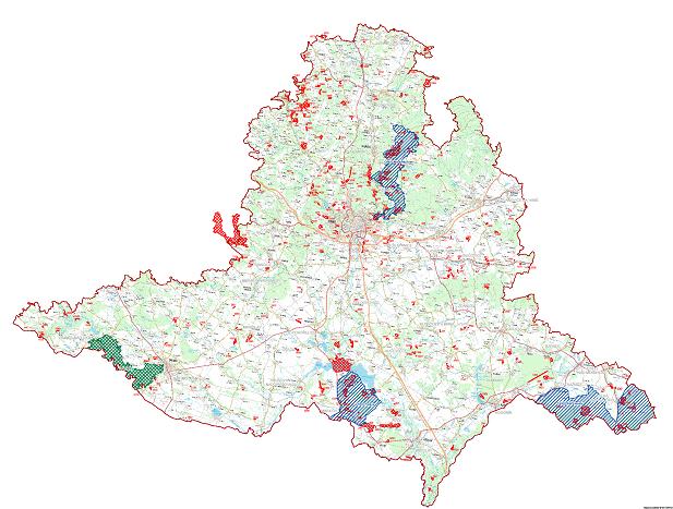 Mapa: Přehled chráněných území Jihomoravského kraje (Zdroj: Koncepce ochrany přírody Jihomoravského kraje) Problémovými zásahy do krajinného rázu jsou v současné době velkoplošné terénní úpravy,