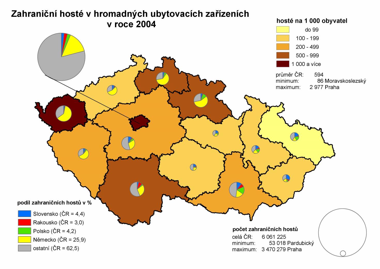Graf 1: Kapacita ubytovacích zařízení v ČR podle