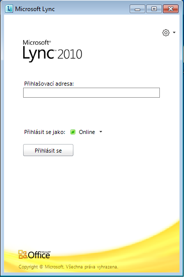 První spuštění Microsoft Lync Pro přihlášení potřebujete: Přihlašovací adresa: jmeno-nazev@profiemail.cz Přihlašovací jméno: jméno@vašedoména.