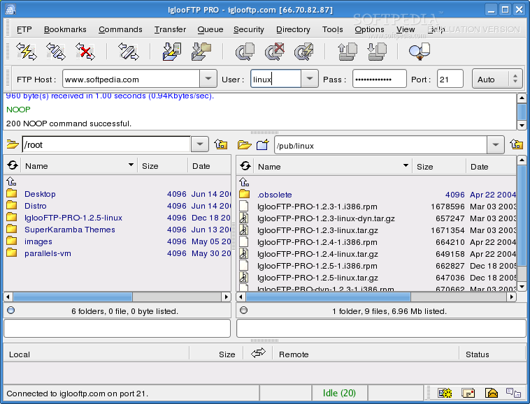 Obrázek 24-2 IglooFTP NFTP NFTP je textový FTP klient, který přináší všechny funkce bez použití myši.