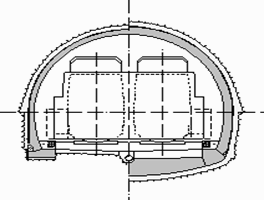 Příčný řez jednou troubou Gotthardského tunelu raženého pomocí TBM Nejdelší světové železniční tunely 1. 53.9 km Seikan 1988 Japonsko 2. 50.0 km Channel 1993 Evropa (Velká Británie-Francie) 3. 22.