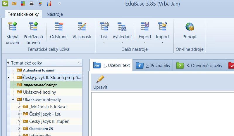 Jakmile má učitel vytvořenu novou složku a nastaví její parametry,