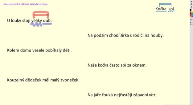 3 Poznámky při výkladu Během výkladu si můžete zapnout funkci Kreslení a do prezentovaného textu kreslit nebo vpisovat poznámky.