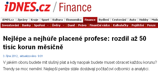 správců): 55 735 Specialisté v oblasti práva a příbuzných oborech: 47 361 Systémoví analytici: 47 244 Lékaři specialisté: 46 050 Návrháři a správci databází: 45