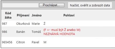 části obrazovky objeví seznam žáků vybrané třídy (nyní prázdný) a ovládací tlačítka. Tlačítko Import slouží k importování žáků.