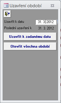 Uzavření období V modulu jednoduché účetnictví lze provést uzavření období, a tím