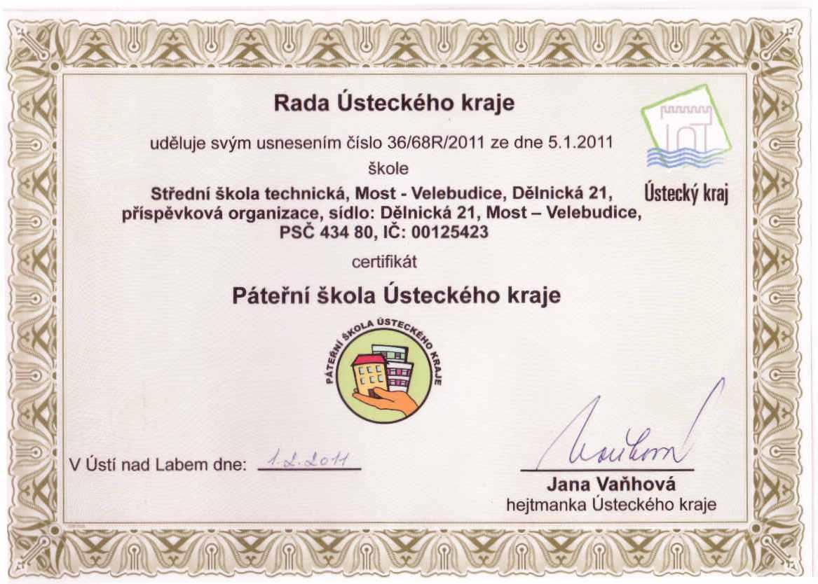 Výroční zpráva o činnosti za školní rok 2012-2013 Ú v o d n í s l o v o Střední škola technická, Most, příspěvková organizace je státní školou, poskytující střední vzdělání v oborech z oblasti: