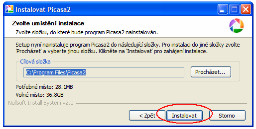 3: Ikona Picasa Po otevření souboru odsouhlaste licenční podmínky potvrzením na Souhlasím (obrázek