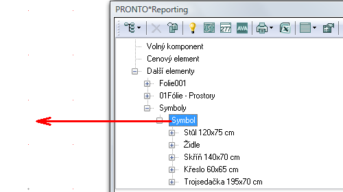 33 11. Přetáhněte uzel Symbol z Pronto*Reportingu do vašeho výkresu. Otevře se dialogové okno pro vložení refernčního souboru do výkresu.