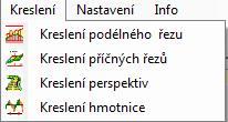 ROADPAC 14 2.6.5 Koridor Po volbě Koridor v proužku hlavního menu se objeví na obrazovce toto menu. Z tohoto menu nebo tlačítky se mohou volit činnosti zde uvedených programů. 2.6.6 Vytyčení Po volbě Vytyčení v proužku hlavního menu se objeví na obrazovce toto menu.