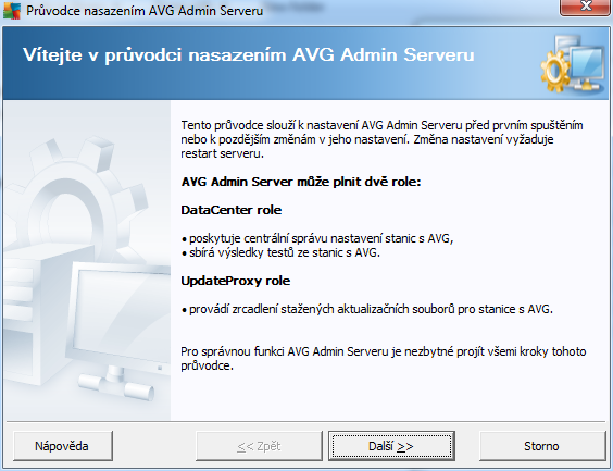 3. Průvodce nasazením AVG Admin Serveru Průvodce nasazením AVG Admin Serveru je spuštěn automaticky po instalaci AVG Anti-Virus Business Edice.