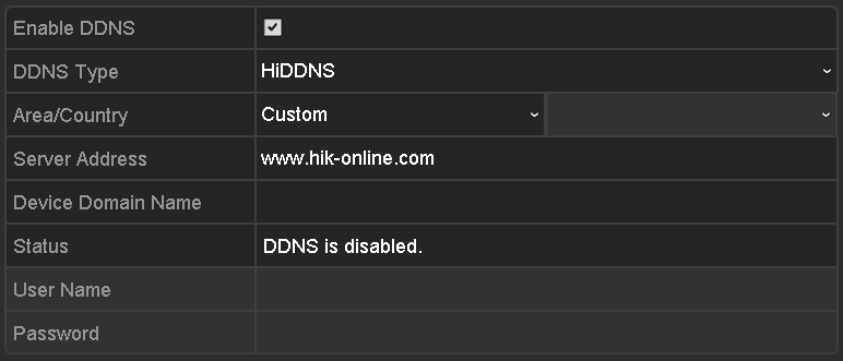 NO-IP: Zadejte informace o účtu do příslušných polí. Postupujte podle nastavení DynDNS. 1) Zadejte adresu serveru pro NO-IP.