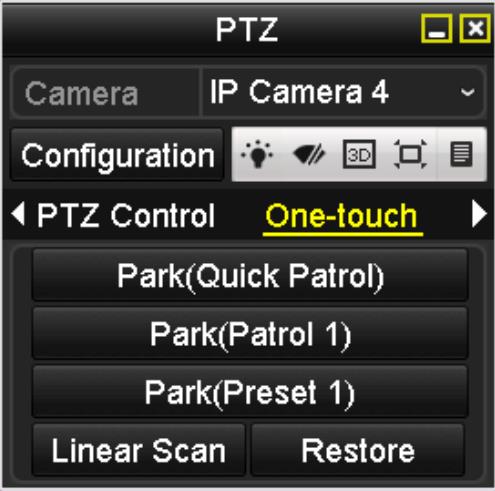 MOŽNOST: V režimu živého náhledu můžete stisknout tlačítko ovládání PTZ na předním panelu nebo na dálkovém ovladači, nebo vybrat ikonu ovládáníptz nebo vybrat možnost PTZ v kontextové nabídce.
