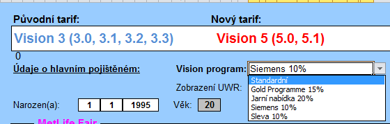 30. Jak vyplnit kalkulačku, pokud hlavní pojištěný byl na původní smlouvě dítě a po změně chce mít sjednáno krytí jako dítě, i když v období od sjednání smlouvy dosáhl věku 16 let?