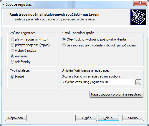 Dokončení registrace V případě, je-li webová služba otevřena v interním okně průvodce registrací, je nyní okno služby uzavřeno a zobrazen výsledek dokončení registrace. 4.