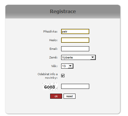 1. Registrace a) Registrujte se zde do