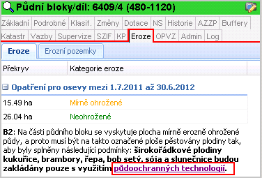 1.4.1 Protierozní opatření na MEO na panelu PB/DPB Kromě technologií vyhovujících na silně erozně ohrožených půdách (bezorebné setí/sázení, setí/sázení do mulče, setí/sázení do mělké podmítky,