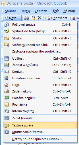 Popis Outlook 2007 Mobile Service Základní popis Stejně jednoduše a pohodlně jako je odeslání e-mailu, můžete odesílat SMS a MMS zprávy z Microsoft Office 2007.