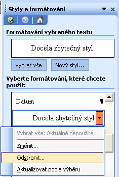 Kapitola 5 Pokročilé techniky formátování ve Wordu 123 Možnosti kopírování upraveného stylu do jiných šablon a dokumentů rozebírá v této kapitole část Opakované využití zkopírovaného stylu.