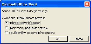 Kapitola 7 Microsoft Word v pracovní skupině 169 3. V dialogovém okně Porovnat a sloučit dokumenty vymažeme políčko Právní porovnání. 4.