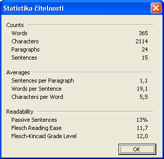 198 Microsoft Office Word 2003 Vymazáním zaškrtávacího políčka Kontrolovat gramatiku se vrátíme k samotné kontrole pravopisu (bez gramatiky).