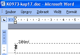 224 Microsoft Office Word 2003 Změna velikosti a umístění záhlaví a zápatí Zapsaný text záhlaví a zápatí je normálně omezen jen na oblast záhlaví či zápatí na horním, respektive dolním, okraji