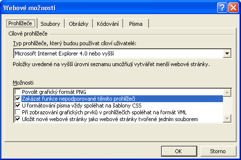 260 Microsoft Office Word 2003 ní tabulek, novinové sloupce, automatické dělení slov, vodoznak, záhlaví a zápatí, okraje z dialogového okna Vzhled stránky a další efekty (například blikající pozadí).