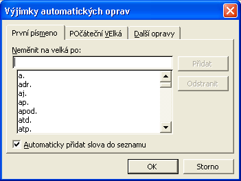 Kapitola 2 Účinné postupy při úpravách dokumentů Word 25 Po dokončení těchto kroků již bude Word zapsaný název definované položky automatických oprav (neboli chybný zápis textu ) vždy ihned