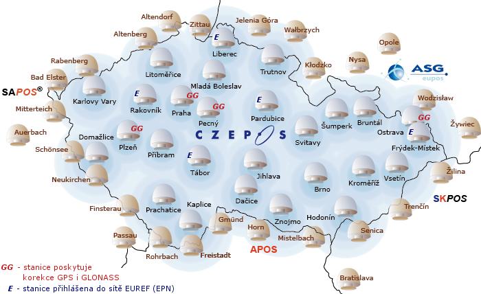 GPS Data ze sítě pozemních stanic (CZEPOS) frekvence 1 Hz poloha