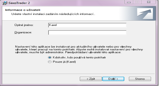 Obrázek 2.4: Přihlašovací údaje a link na download Klepneme na odkaz Klikněte zde a v dialogu Zobrazit stahované soubory rozklikněte tlačítko Uložit Uložit.