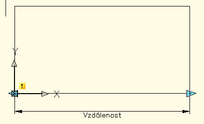 Vykřičník signalizuje nutnost připojení akce o Záložka akce akce protažení o výběr koncového bodu o obdélníku pro protahování výběr zprava do leva boční strany stolu o daného objektu o
