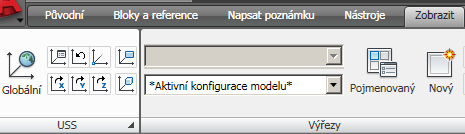Menu bar : View Viewports Command lines - Viewports Úpravy USS user coordinates system Command : UCS Menu bar :