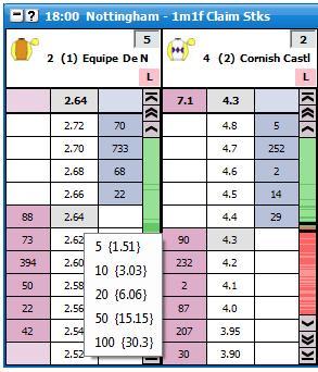 Typ sázky Sázkové menu Ladder rozhraní se zobrazeným sázkovým menu a zvoleným typem sázky Riziko Pokud je jako typ sázky zvoleno Sázka, sázkové menu zobrazuje velikost sázky, která bude podána.