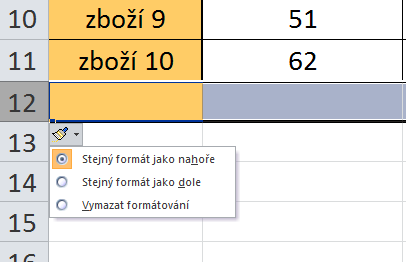 Pokročilé použití MS Excel při tvorbě elektronických výukových materiálů 21 Podívejme se nejprve na vložení řádku či sloupce do již existující tabulky.